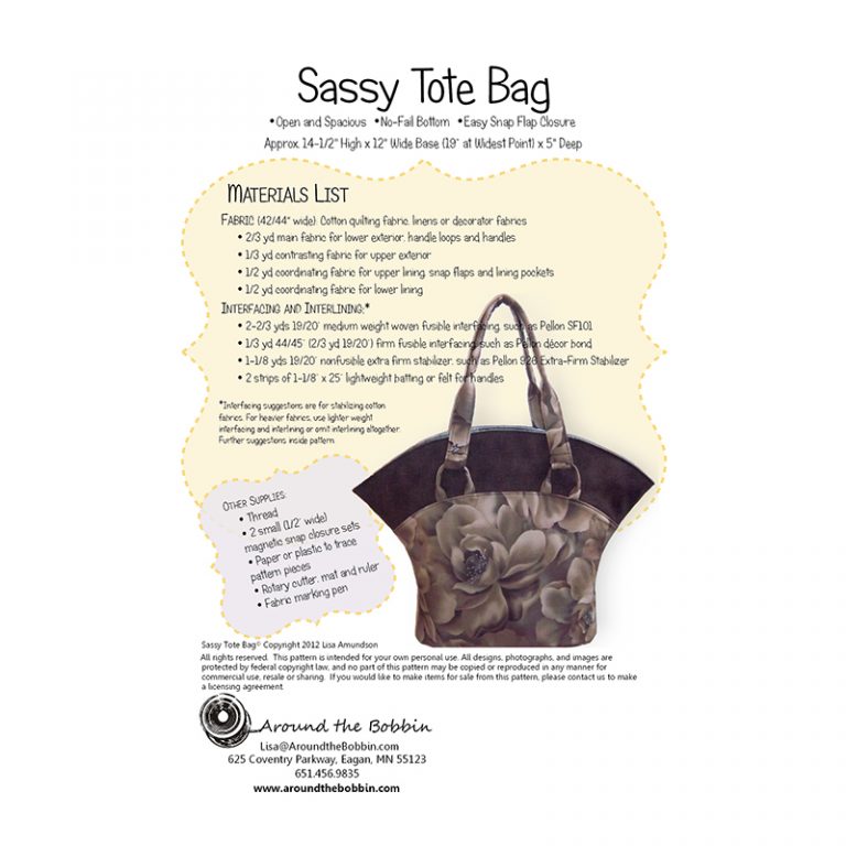 Sassy Tote – Around the Bobbin