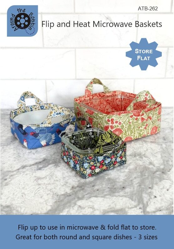 microwavable baskets sewing pattern that works with square and round dishes